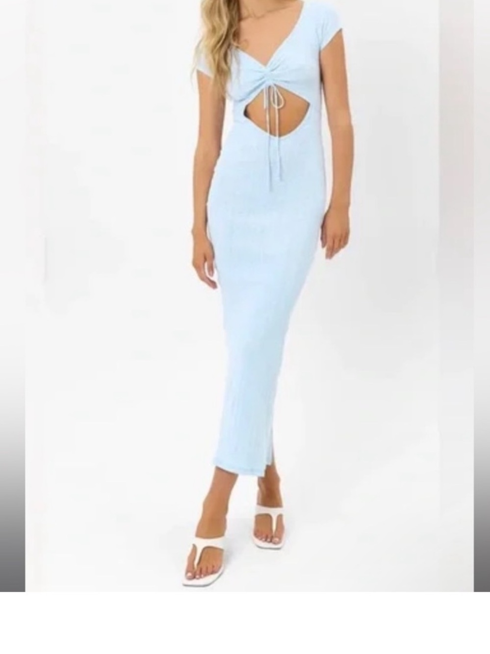 Frankie's Bikinis x Gigi Hadid Millie Lounge Maxi Dress in Asher Blue size m - Picture 11 of 15